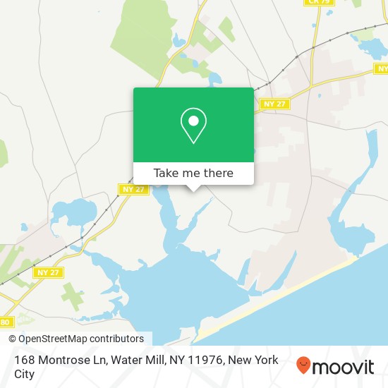 168 Montrose Ln, Water Mill, NY 11976 map