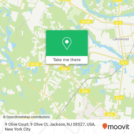 Mapa de 9 Olive Court, 9 Olive Ct, Jackson, NJ 08527, USA