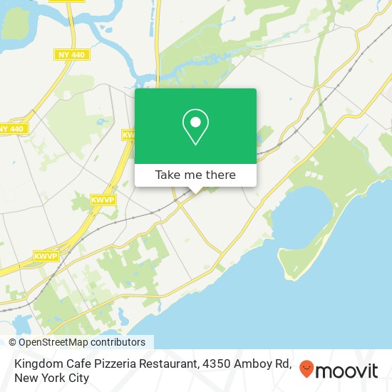 Mapa de Kingdom Cafe Pizzeria Restaurant, 4350 Amboy Rd