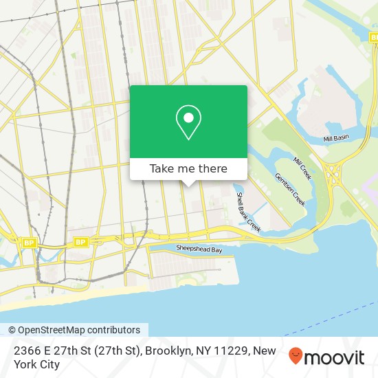 2366 E 27th St (27th St), Brooklyn, NY 11229 map