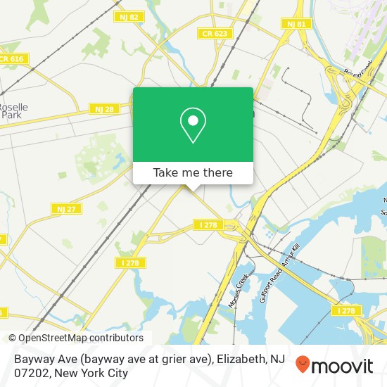 Bayway Ave (bayway ave at grier ave), Elizabeth, NJ 07202 map