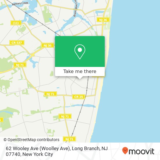 62 Wooley Ave (Woolley Ave), Long Branch, NJ 07740 map