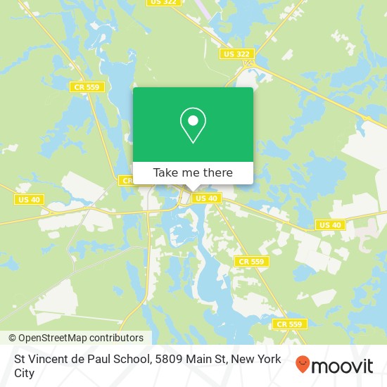 Mapa de St Vincent de Paul School, 5809 Main St