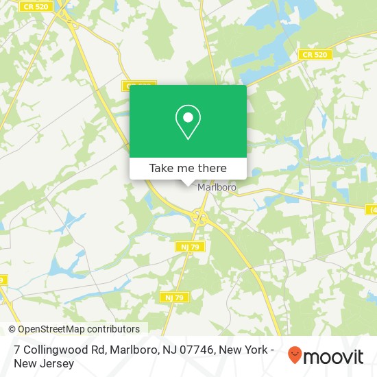 Mapa de 7 Collingwood Rd, Marlboro, NJ 07746