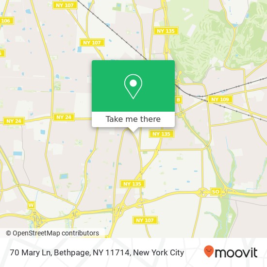 Mapa de 70 Mary Ln, Bethpage, NY 11714