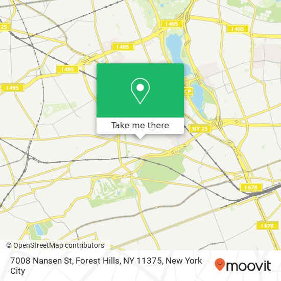 Mapa de 7008 Nansen St, Forest Hills, NY 11375
