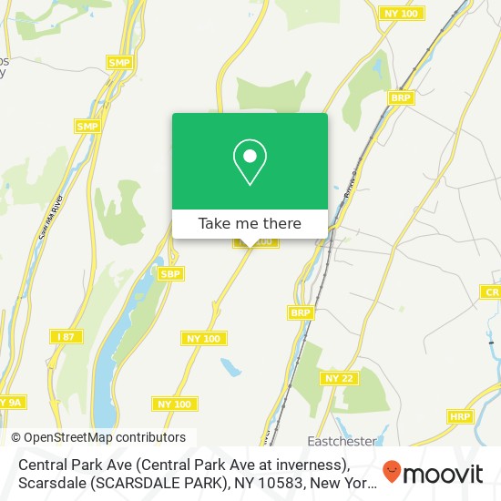 Mapa de Central Park Ave (Central Park Ave at inverness), Scarsdale (SCARSDALE PARK), NY 10583