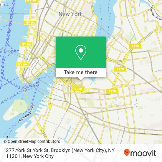 Mapa de 277,York St York St, Brooklyn (New York City), NY 11201