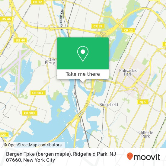 Mapa de Bergen Tpke (bergen maple), Ridgefield Park, NJ 07660