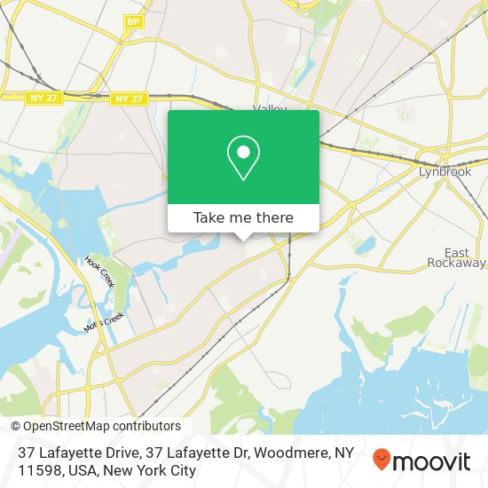 Mapa de 37 Lafayette Drive, 37 Lafayette Dr, Woodmere, NY 11598, USA
