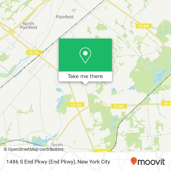 Mapa de 1486 S End Pkwy (End Pkwy), Plainfield, NJ 07060