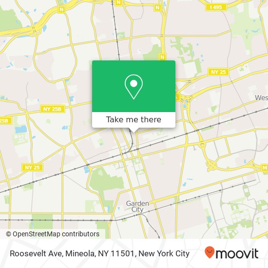 Roosevelt Ave, Mineola, NY 11501 map