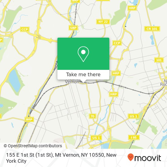 155 E 1st St (1st St), Mt Vernon, NY 10550 map
