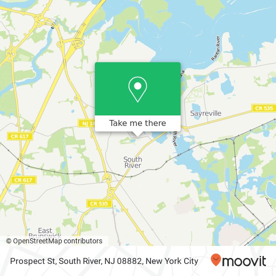 Mapa de Prospect St, South River, NJ 08882