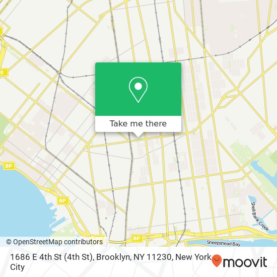 Mapa de 1686 E 4th St (4th St), Brooklyn, NY 11230