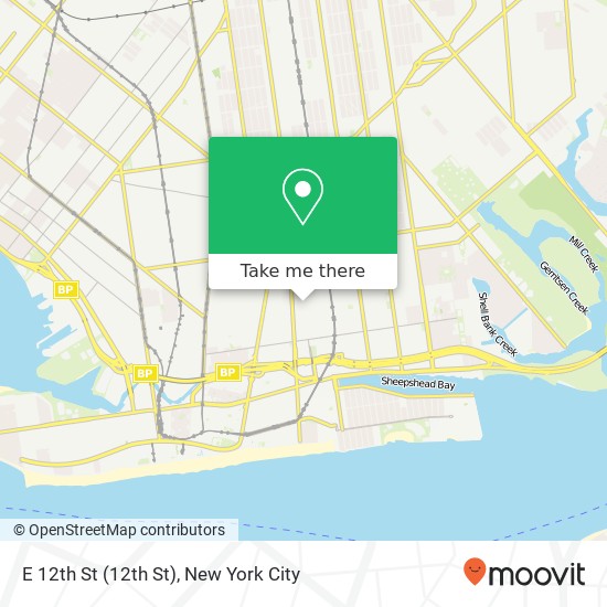 Mapa de E 12th St (12th St), Brooklyn, NY 11235