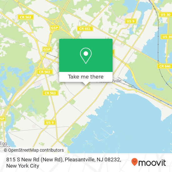 Mapa de 815 S New Rd (New Rd), Pleasantville, NJ 08232