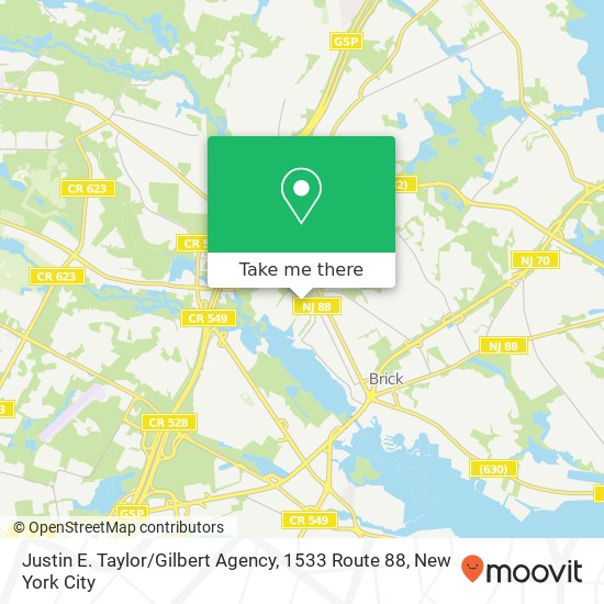 Mapa de Justin E. Taylor / Gilbert Agency, 1533 Route 88