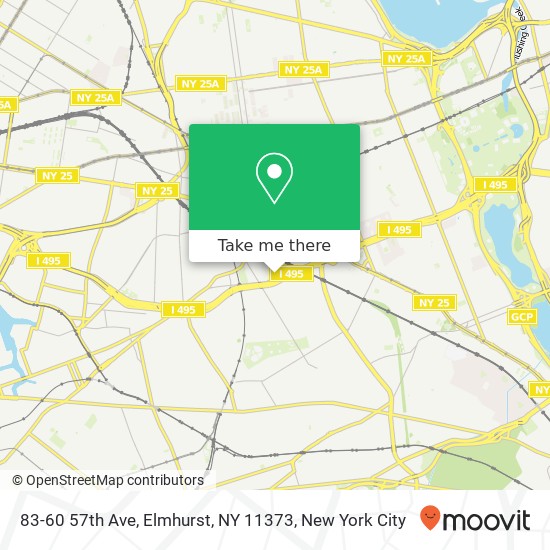 Mapa de 83-60 57th Ave, Elmhurst, NY 11373