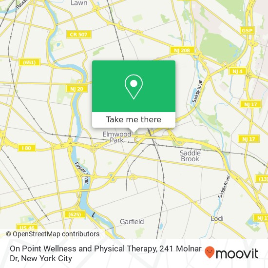 Mapa de On Point Wellness and Physical Therapy, 241 Molnar Dr