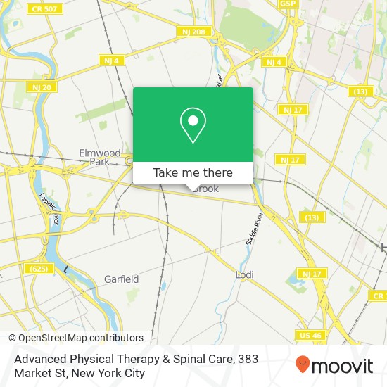 Advanced Physical Therapy & Spinal Care, 383 Market St map