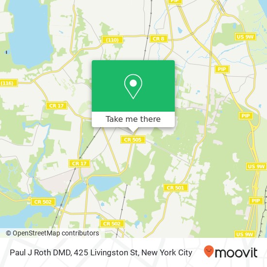 Mapa de Paul J Roth DMD, 425 Livingston St