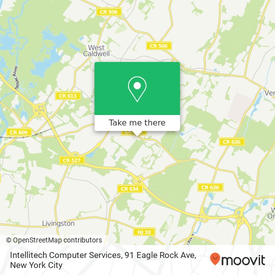 Mapa de Intellitech Computer Services, 91 Eagle Rock Ave