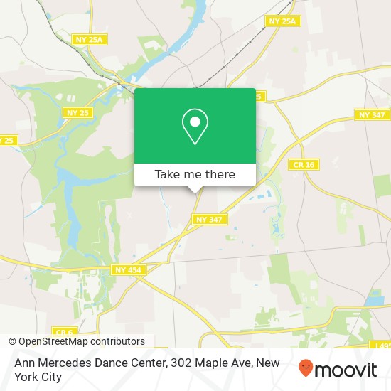 Mapa de Ann Mercedes Dance Center, 302 Maple Ave