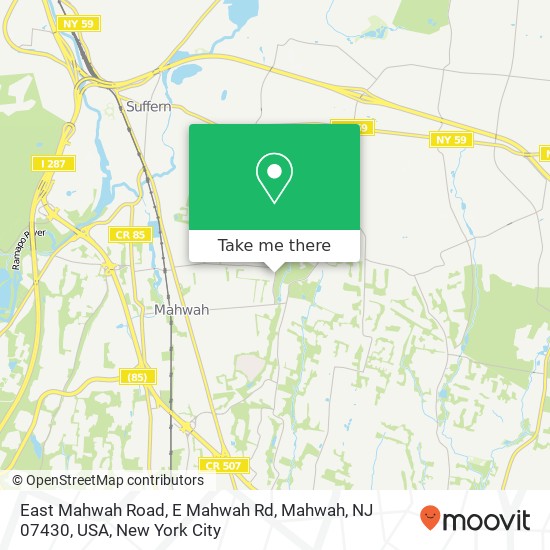 Mapa de East Mahwah Road, E Mahwah Rd, Mahwah, NJ 07430, USA