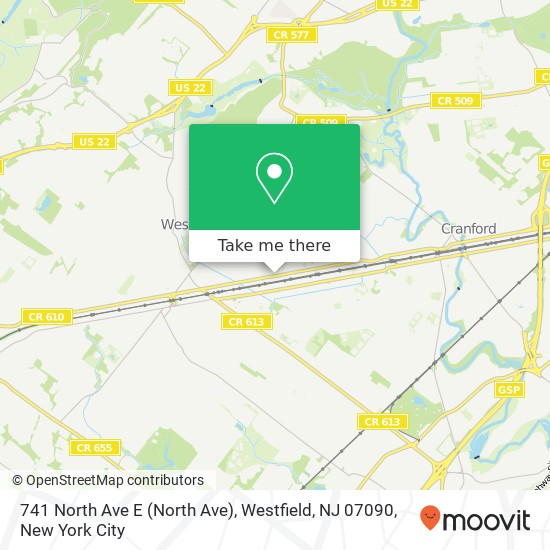 741 North Ave E (North Ave), Westfield, NJ 07090 map