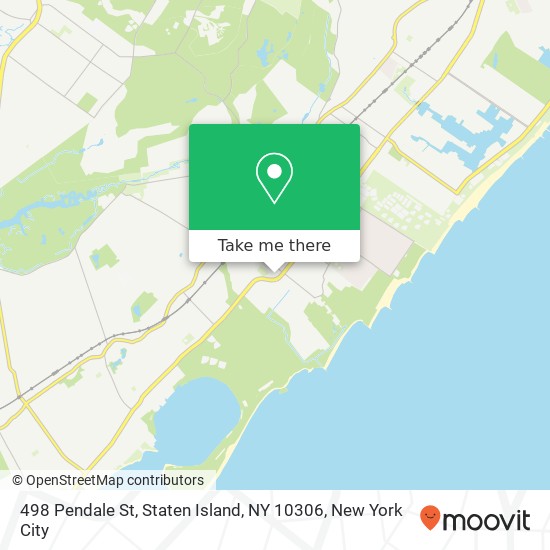 Mapa de 498 Pendale St, Staten Island, NY 10306