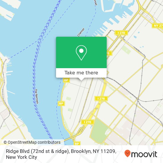 Mapa de Ridge Blvd (72nd st & ridge), Brooklyn, NY 11209