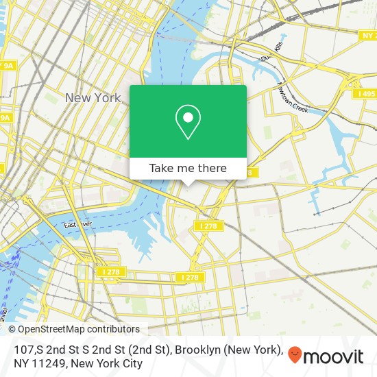 Mapa de 107,S 2nd St S 2nd St (2nd St), Brooklyn (New York), NY 11249