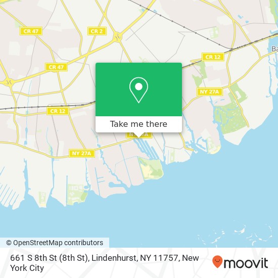 Mapa de 661 S 8th St (8th St), Lindenhurst, NY 11757