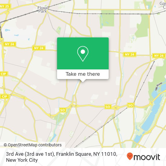 Mapa de 3rd Ave (3rd ave 1st), Franklin Square, NY 11010