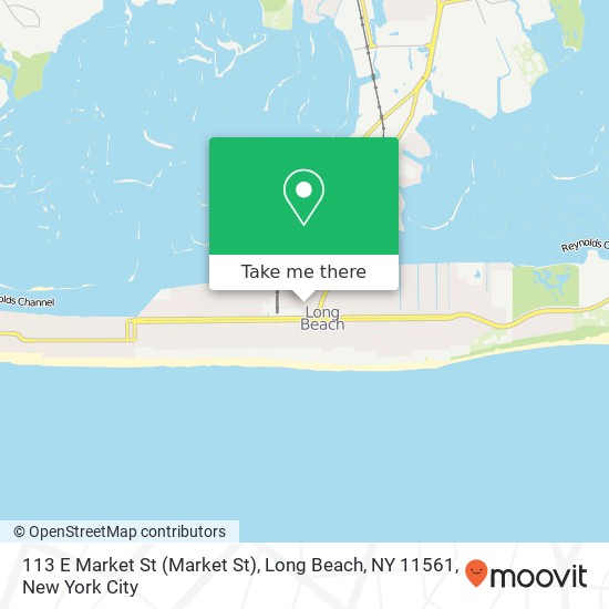 Mapa de 113 E Market St (Market St), Long Beach, NY 11561