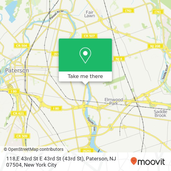 Mapa de 118,E 43rd St E 43rd St (43rd St), Paterson, NJ 07504