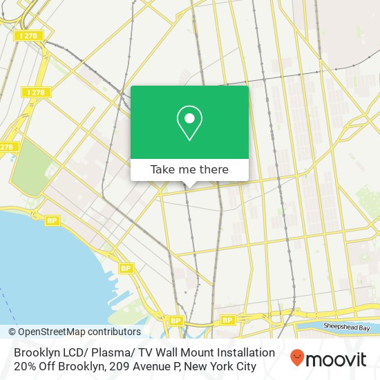Mapa de Brooklyn LCD/ Plasma/ TV Wall Mount Installation 20% Off Brooklyn, 209 Avenue P