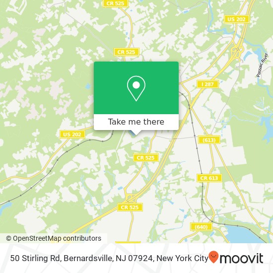 Mapa de 50 Stirling Rd, Bernardsville, NJ 07924