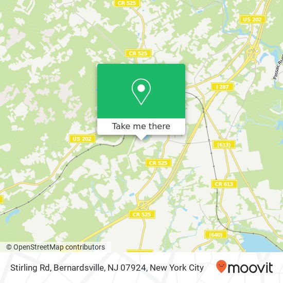 Mapa de Stirling Rd, Bernardsville, NJ 07924