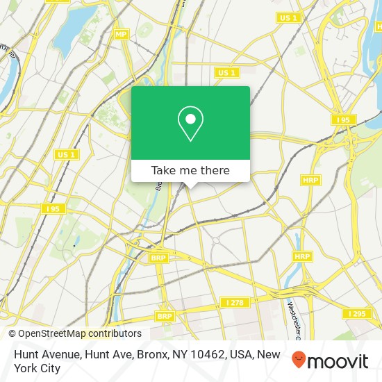 Mapa de Hunt Avenue, Hunt Ave, Bronx, NY 10462, USA