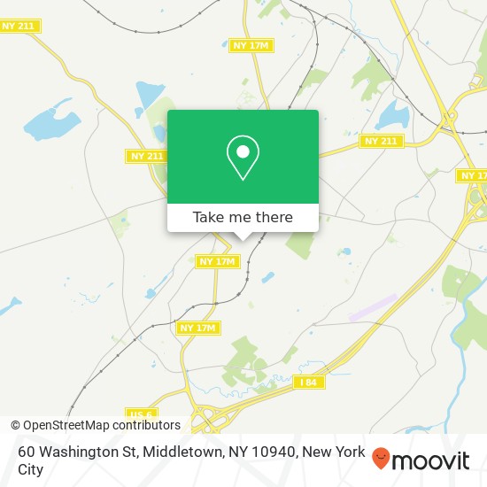 Mapa de 60 Washington St, Middletown, NY 10940