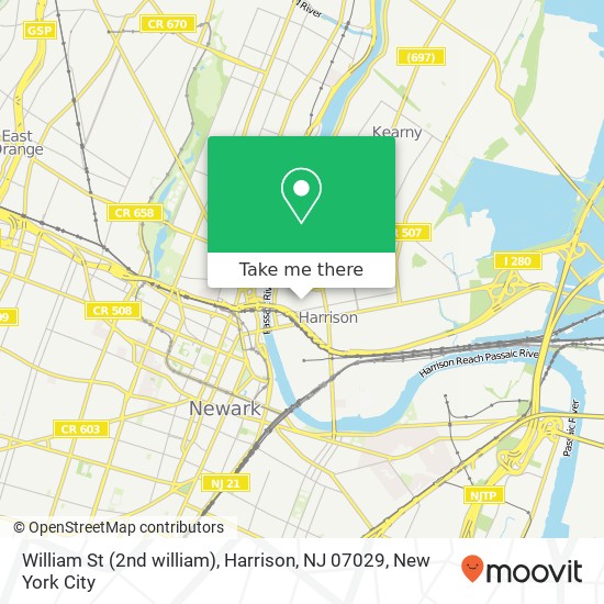 Mapa de William St (2nd william), Harrison, NJ 07029
