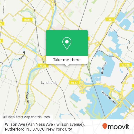 Wilson Ave (Van Ness Ave / wilson avenue), Rutherford, NJ 07070 map