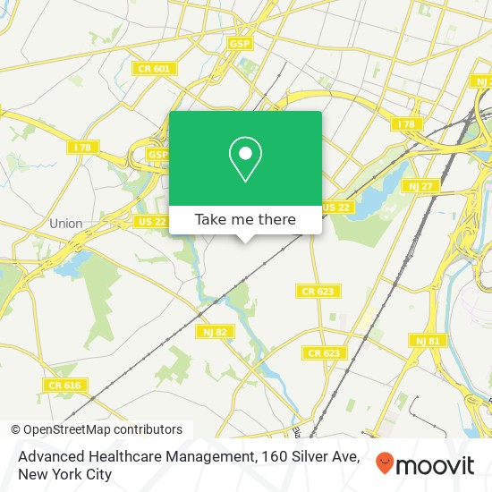 Mapa de Advanced Healthcare Management, 160 Silver Ave