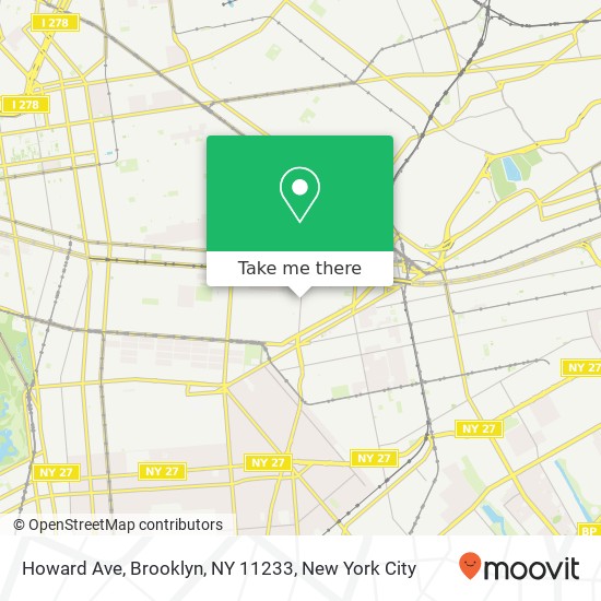 Mapa de Howard Ave, Brooklyn, NY 11233