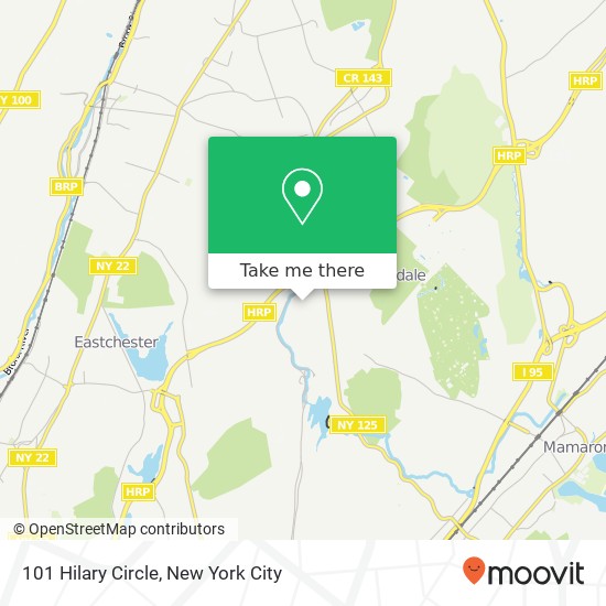 Mapa de 101 Hilary Circle, 101 Hilary Cir, New Rochelle, NY 10804, USA