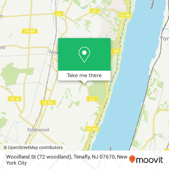 Woodland St (72 woodland), Tenafly, NJ 07670 map