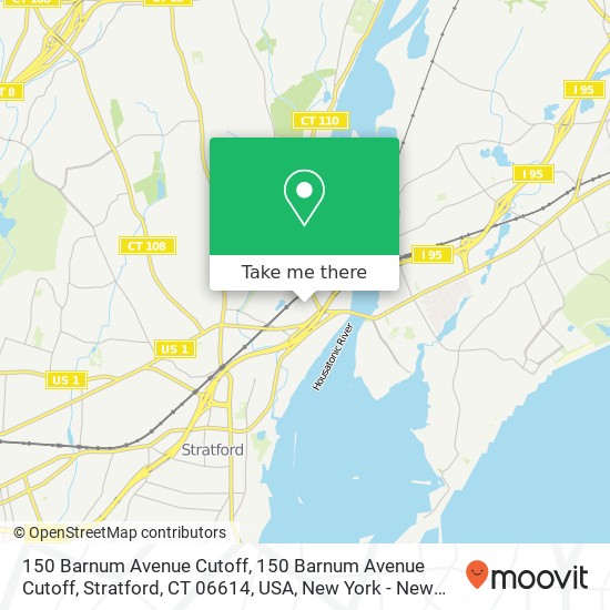 Mapa de 150 Barnum Avenue Cutoff, 150 Barnum Avenue Cutoff, Stratford, CT 06614, USA