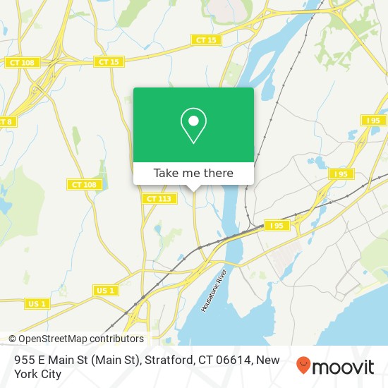 Mapa de 955 E Main St (Main St), Stratford, CT 06614